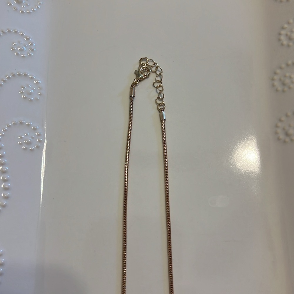 2/$15 Blue Marbled Pendant Necklace Gold Tone Minimalist Statement Necklace NWT - Picture 5 of 5